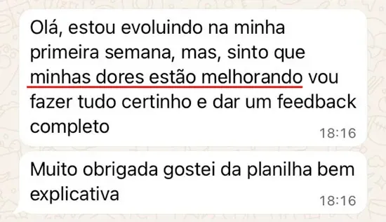 Depoimento: minhas dores estão melhorando