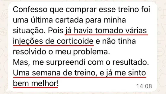 Depoimento: uma semana de treino e já me sinto bem melhor