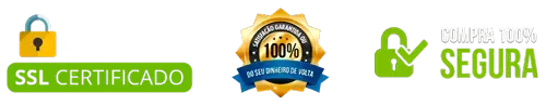 Site seguro, satisfação garantida, compra 100% segura
